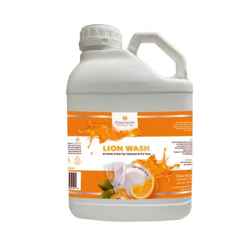 Lion Wash סבון כלים אנטי בקטריאלי על בסיס הדרים- 5 ליטר