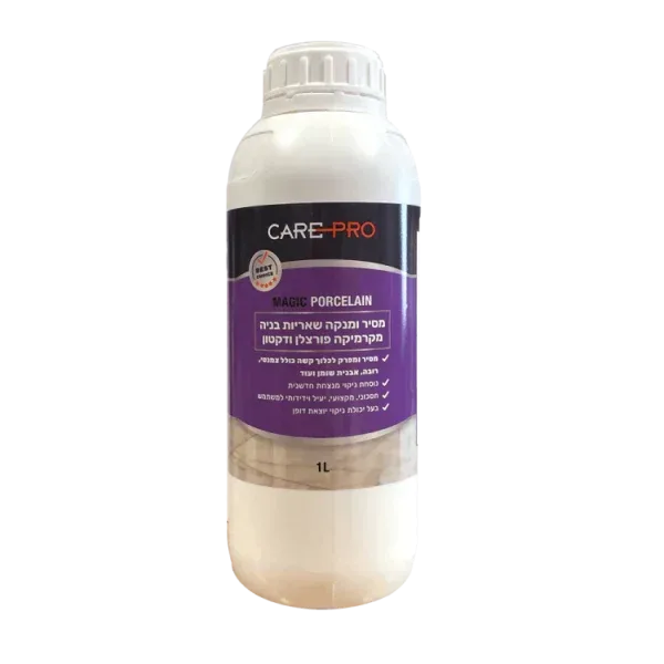 1 ליטר Magic Porcelain מסיר ומנקה שאריות בניה מקרמיקה פורצלן ודקטון